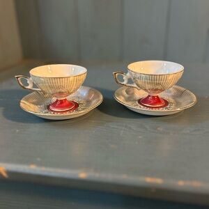 Lipper & Mann Porcelain Tea Cup & Saucer Vintage Iredescnet Royal Malsey JAPAN